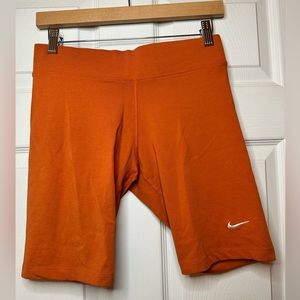 Orange Nike Biker Shorts
